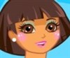 The spring is coming and Dora does not want to study her lesson at all! She wants to make an adorable make up. But she needs to do it quickly. So the teacher should not notice that Dora is distracting from the lesson. Help Dora quickly to tint her cheeks and eyes and to make a hairdress.